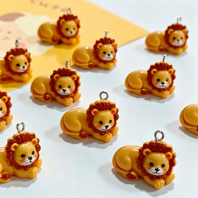 Resin Crafts Diy - 6 peças de pingentes de leão