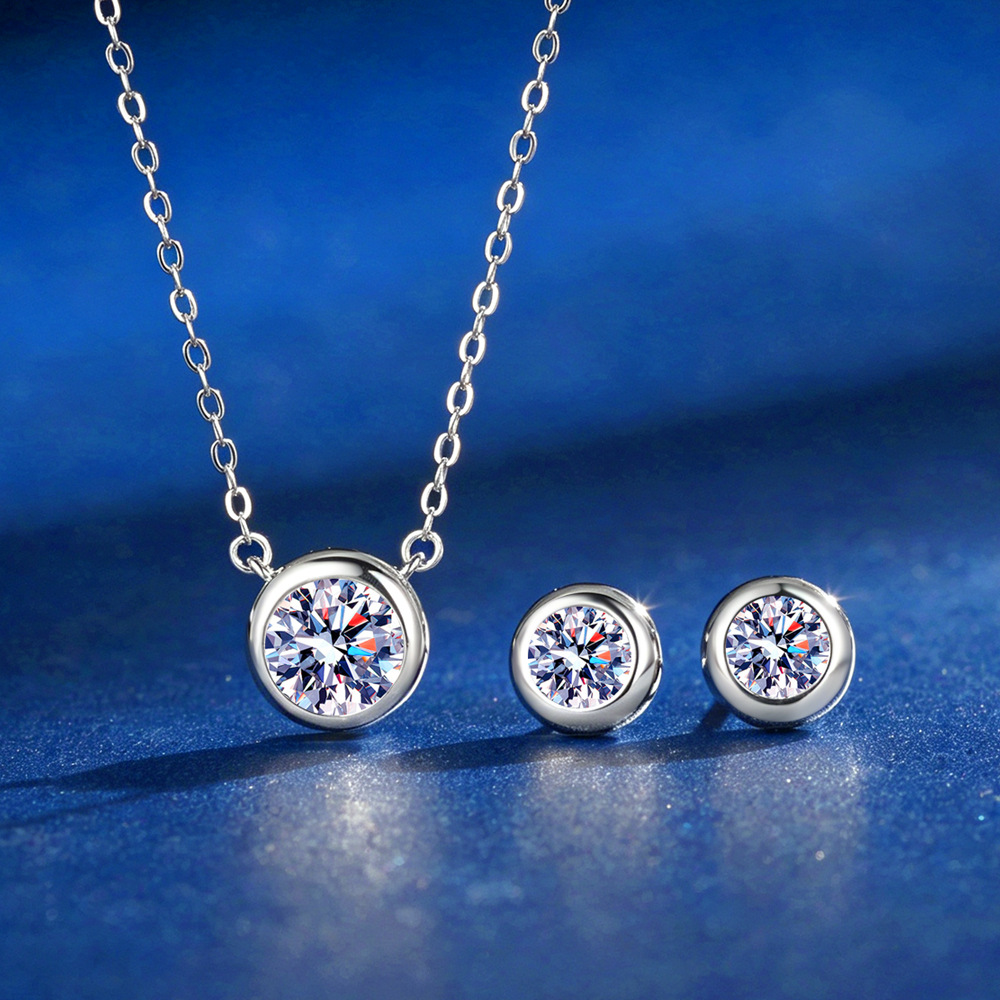 Brincos de Moissanite Cor D co - Bezels Set Pendant avaliação e preço